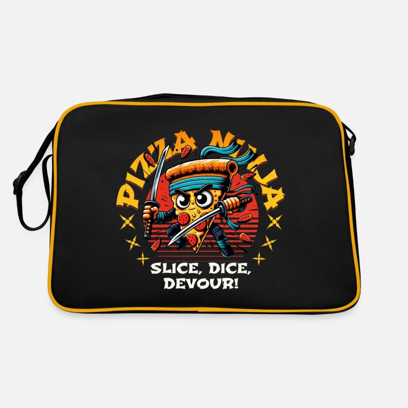PIZZA NINJA SLICE, DICE, DEVOUR! Retro Tasche