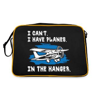 pilot i can t i have planes in the hanger - Retro Bag - black/gold - Back