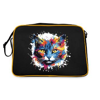 Tête de chat Pop Art - Sac Retro - noir/or - Dos