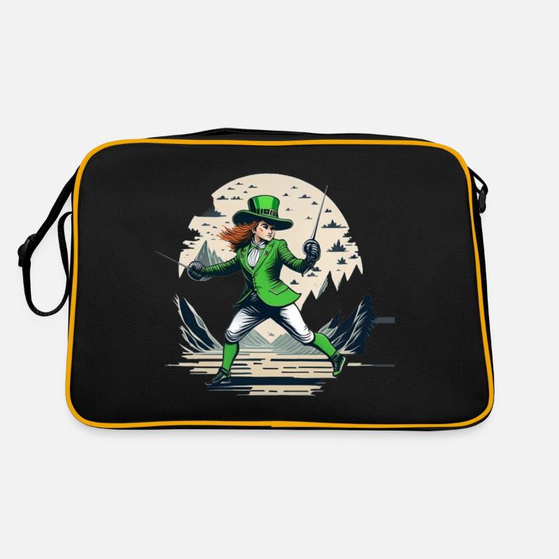 St. Patrick's Day Kleeblatt Fechten Retro Tasche