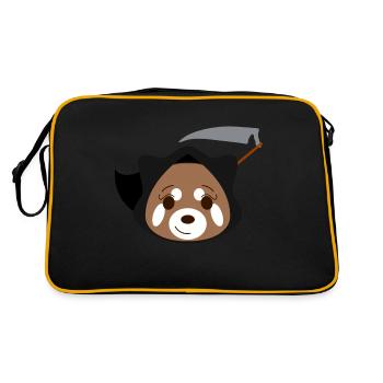 Panda roux déguisé en faucheuse pour Halloween - Sac Retro - noir/or - Dos