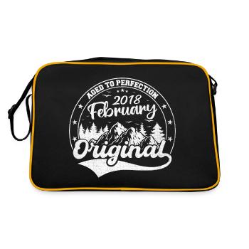 Februar 2018 Geburtstagsgeschenk Februar 2018 - Retro Tasche - Schwarz/Gold - Hinten