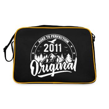 Original 2011 Vintage Geburtstagsgeschenk 2011 - Retro Tasche - Schwarz/Gold - Hinten