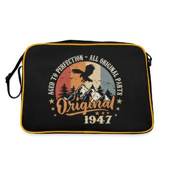 Original 1947 Vintage Vintage 1947 Birthday - Retro Bag - black/gold - Back