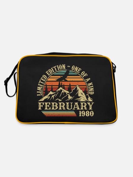 Février 1980 Rétro Né en Février 1980 Anniversaire - Sac Retro - noir/or