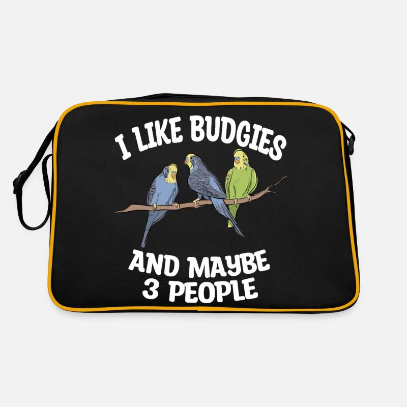 Amoureux de Budgerigar - Sac Retro - noir/or