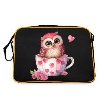 Owl Owls - Retro Bag - black/gold - Back