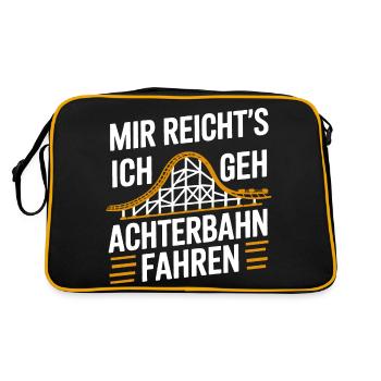 Achterbahn Freizeitpark Roller Coaster - Retro Tasche - Schwarz/Gold - Hinten