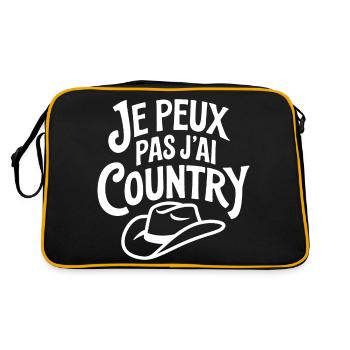 Ich kann nicht, ich habe Land - Retro Tasche - Schwarz/Gold - Hinten