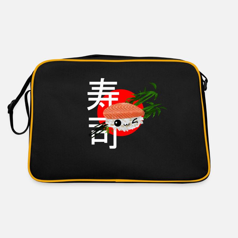 Sushi - Retro Tasche - Schwarz/Gold
