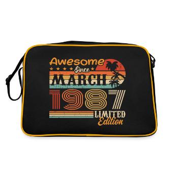 März 1987 Jahrgang 1987 Retro Geburtstagsgeschenk - Retro Tasche - Schwarz/Gold - Hinten