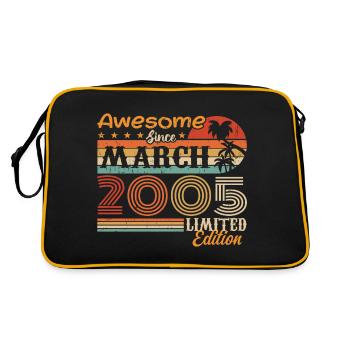 März 2005 Jahrgang 2005 Retro Geburtstagsgeschenk - Retro Tasche - Schwarz/Gold - Hinten