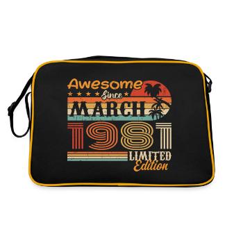 März 1981 Jahrgang 1981 Retro Geburtstagsgeschenk - Retro Tasche - Schwarz/Gold - Hinten