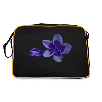 Nacht Plumeria Blume - Retro Tasche - Schwarz/Gold - Hinten