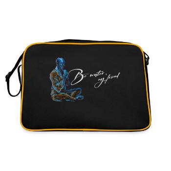 Be Water mon ami Budhismus Bruce Lee - Sac Retro - noir/or - Dos
