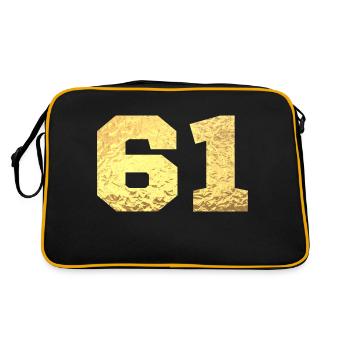 Number 61 Gold Glitter - 61st Anniversary - Retro Bag - black/gold - Back
