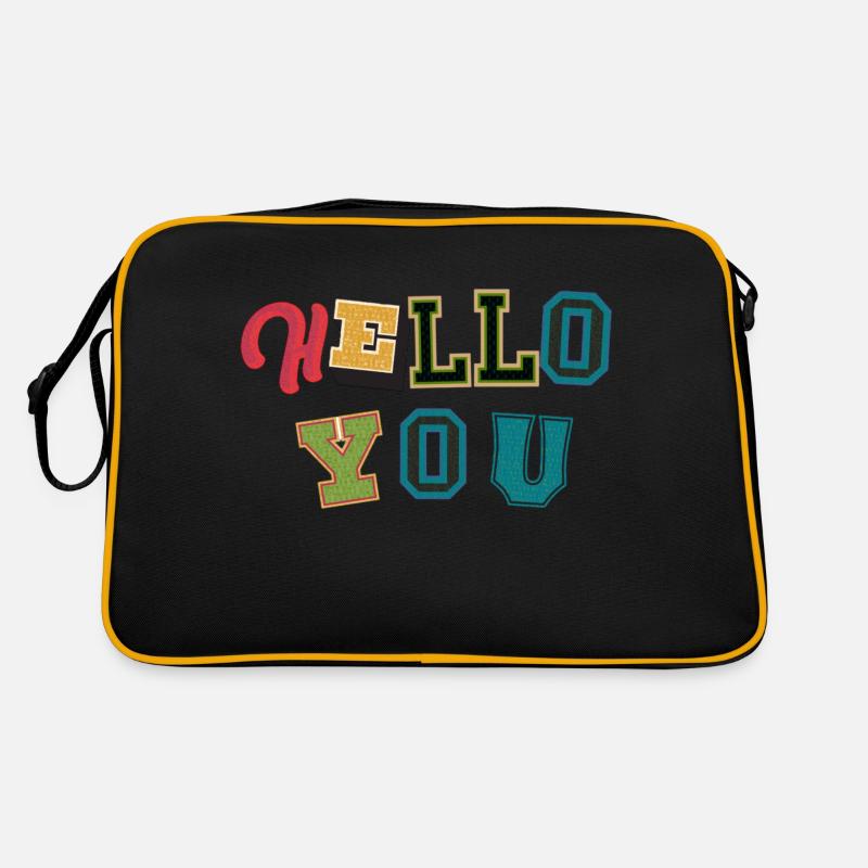 Sprüche - Retro Tasche - Schwarz/Gold
