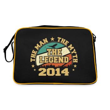 2014 Geburtstag geboren im Jahr 2014 Retro Vintage - Retro Tasche - Schwarz/Gold - Hinten