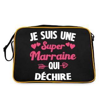 Je suis une Super Marraine qui Dechire - Sac Retro - noir/or - Dos