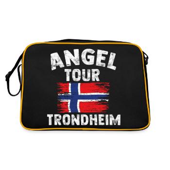 TRONDHEIM - Angel Tour Norwegen Personalisierbar - Retro Tasche - Schwarz/Gold - Hinten