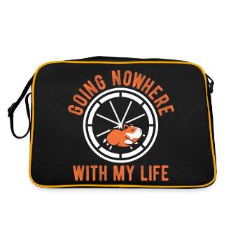 Nagetier Hamster - Retro Tasche - Schwarz/Gold - Hinten