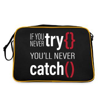 Lustiger Informatiker Spruch, Informatik - Retro Tasche - Schwarz/Gold - Hinten