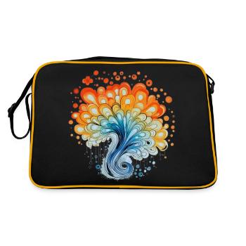 Colorful watercolor splashes - Retro Bag - black/gold - Back