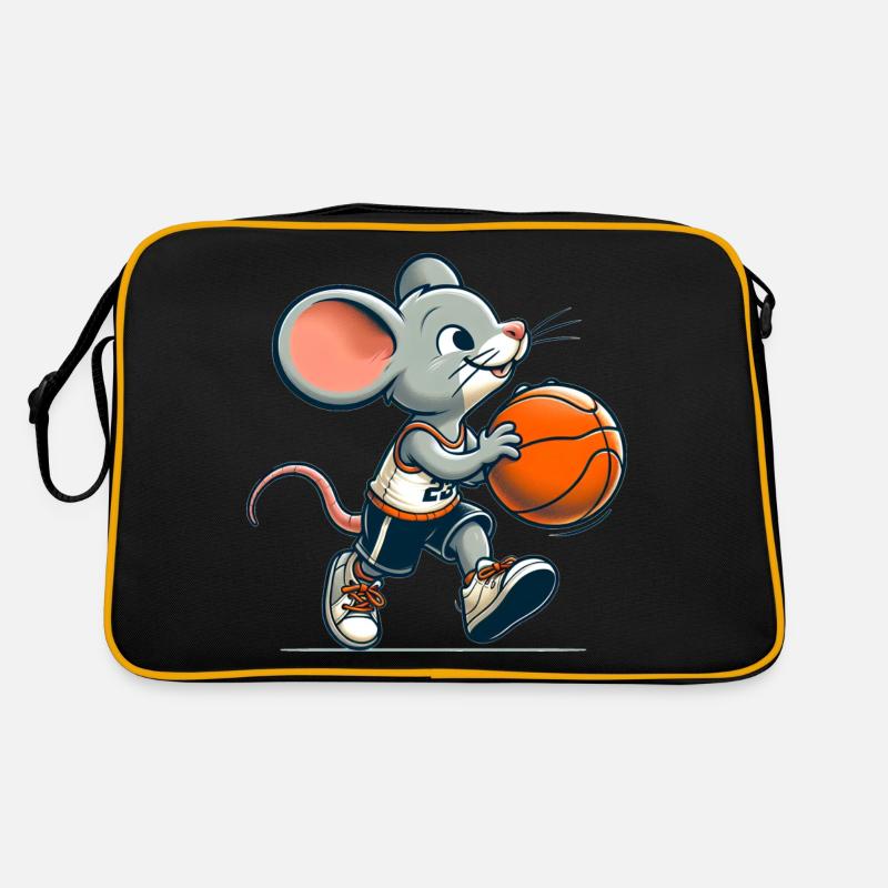 Cute Basketball Player Mouse Retro Tasche
