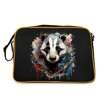 Graffiti Hunter: Vibrationen des amerikanischen Dachses - Retro Tasche - Schwarz/Gold - Hinten