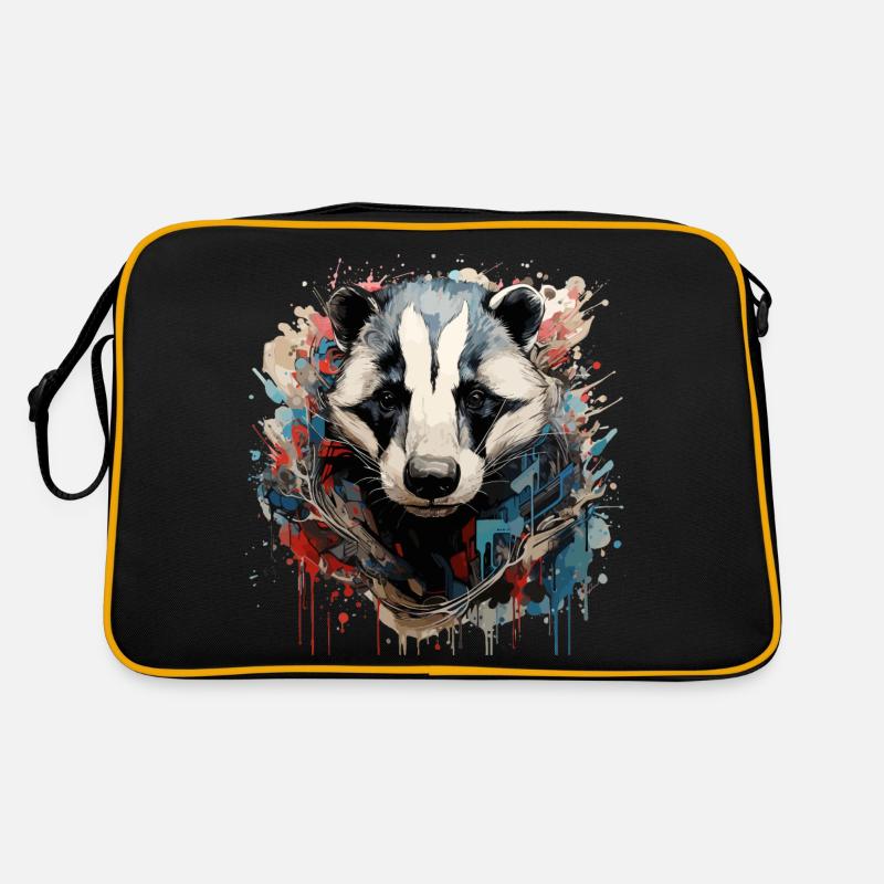Graffiti Hunter: Vibrationen des amerikanischen Dachses - Retro Tasche - Schwarz/Gold