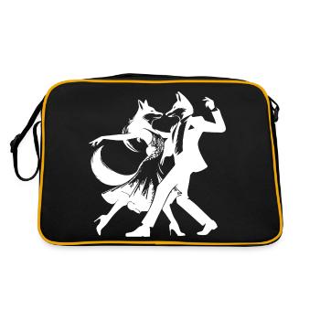 Design de foxtrot cool : Deux renards dansants ! - Sac Retro - noir/or - Dos