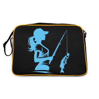 Female Angler – Top Angel Design - Retro Bag - black/gold - Back