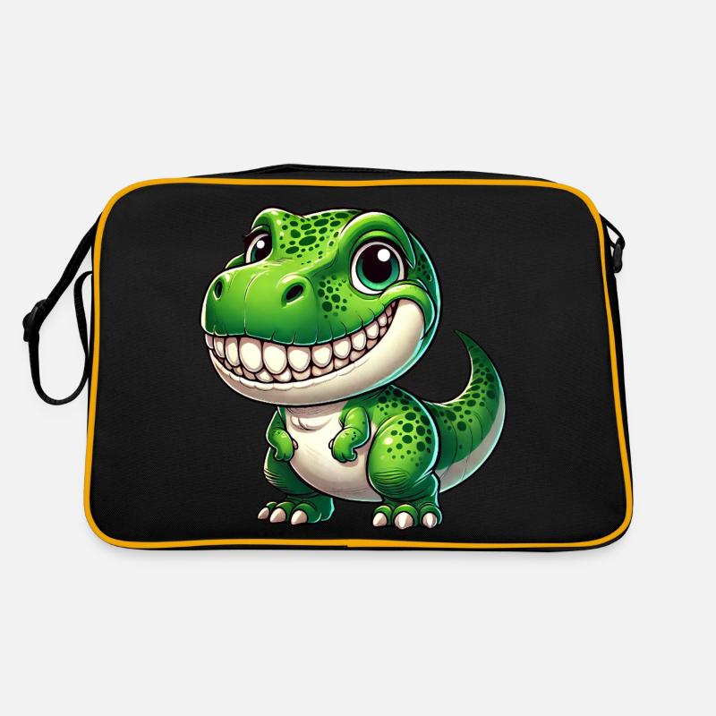 Cute Dino T-Rex Cartoon Teeth Show Smile Retro Bag