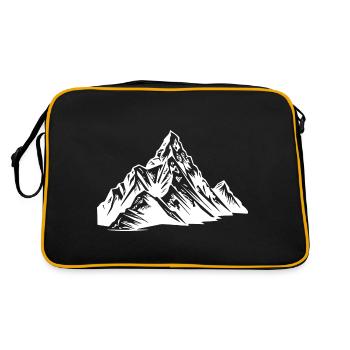Mountains Alps Symbol Silhouette - Retro Bag - black/gold - Back