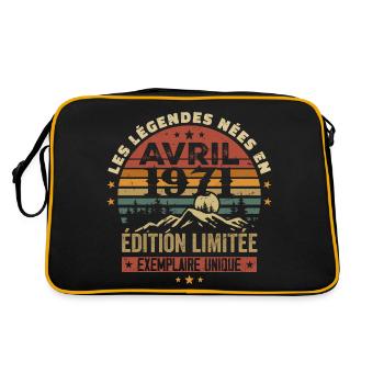 Die Legenden wurden im April 1971 geboren, Geschenk 1971 - Retro Tasche - Schwarz/Gold - Hinten