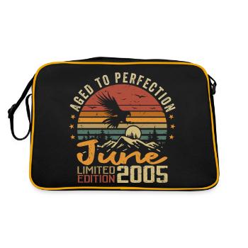Vintage Juin 2005 Juin 2005 né en Juin 2005 Rétro - Sac Retro - noir/or - Dos