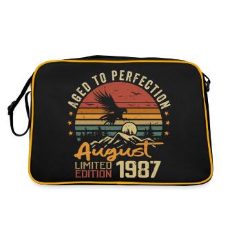 Jahrgang August 1987 Geburtstagsgeschenk August 1987 - Retro Tasche - Schwarz/Gold - Hinten