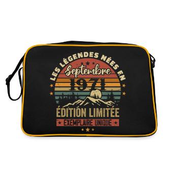 Retro 1971 - Legenden, die im September 1971 geboren wurden - Retro Tasche - Schwarz/Gold - Hinten