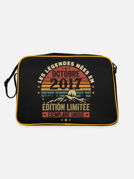 Born in October 2017 | Awesome since October 2017 - Retro Bag - black/gold - Back