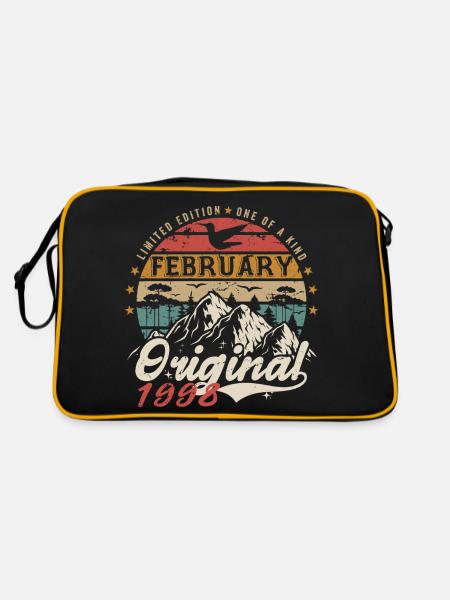 Cadeau 27e Anniversaire Nées En Février 1998 - Sac Retro - noir/or - Dos