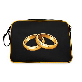 Wedding Rings Symbol Wedding - Retro Bag - black/gold - Back