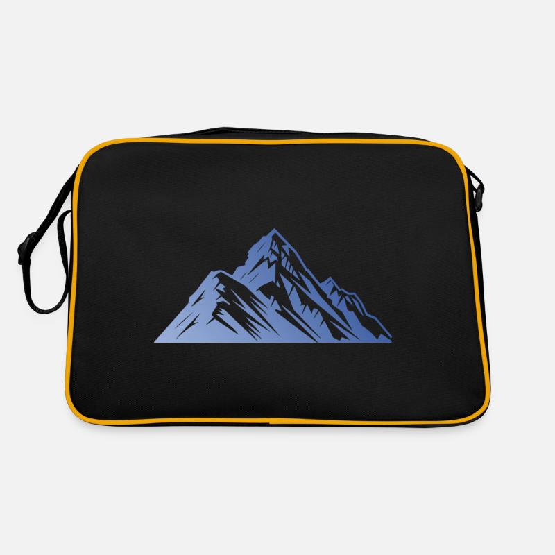Mountains Silhouette - Retro Tasche - Schwarz/Gold