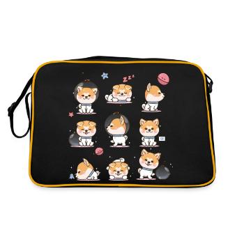 Shiba Inu - Sac Retro - noir/or - Dos
