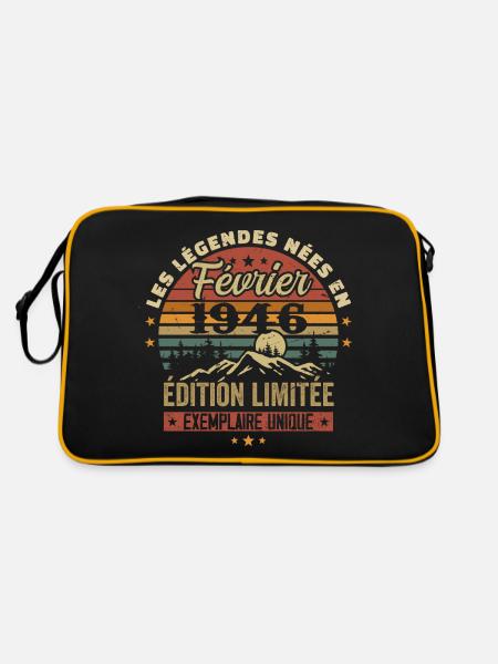 Nées En Février 1946 Anniversaire 78 ans Retro 78 - Sac Retro - noir/or - Dos