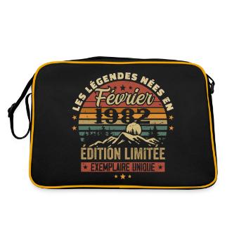Born In February 1982 Birthday 42 Years Retro 42 - Retro Bag - black/gold - Back