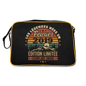 Nées En Février 2019 Anniversaire 5 ans Retro 5 - Sac Retro - noir/or - Dos