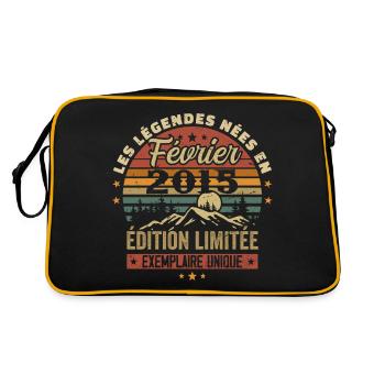 Nées En Février 2015 Anniversaire 9 ans Retro 9 - Sac Retro - noir/or - Dos