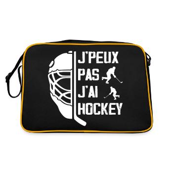 Ich kann keine Hockey-Geschenkidee haben - Retro Tasche - Schwarz/Gold - Hinten