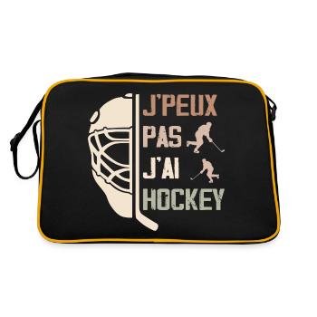 Ich kann keine Hockey-Geschenkidee haben - Retro Tasche - Schwarz/Gold - Hinten