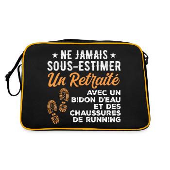 Humour Course à Pied Retraite - Sac Retro - noir/or - Dos